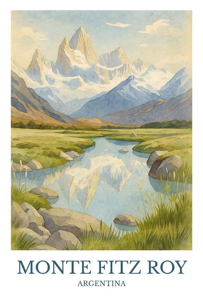 Schöner Kunstdruck von Monte Fitz Roy von Robert Swaine