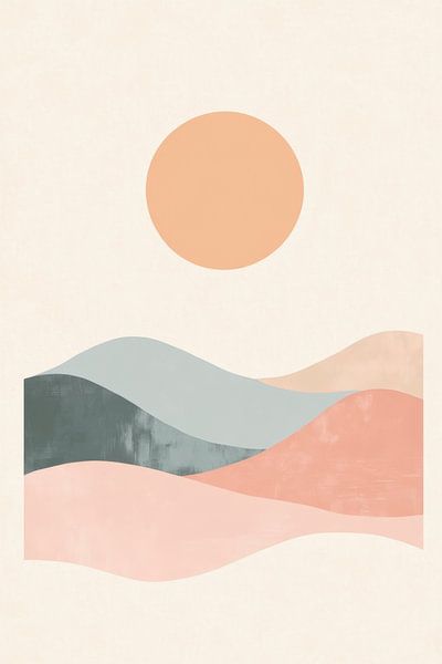Waves and sun by Poster Art Shop