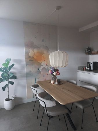 Hydrangea in pastel colours, Japandi style