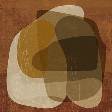 Abstract organic shapes in earthy tones and rusty brown I by Dina Dankers