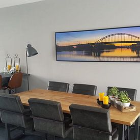 Customer photo: Panorama John Frost Bridge just after sunset in Arnhem by Anton de Zeeuw, on canvas