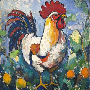 Coq dans le jardin