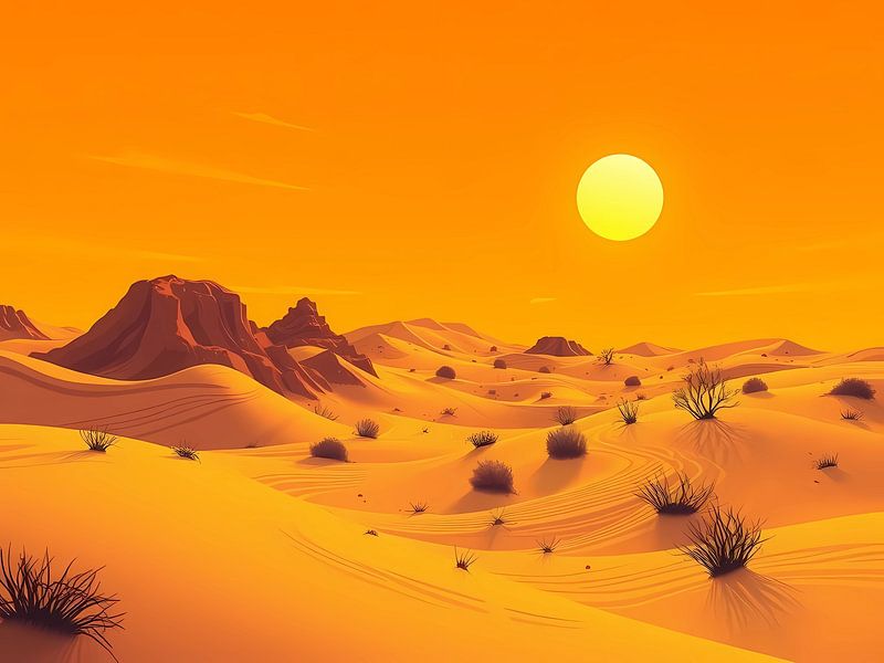 Coucher de soleil dans le désert par Artistic