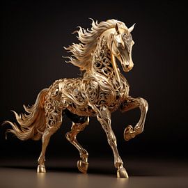 Cheval arabe figure d'or