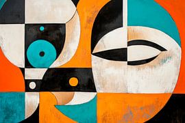 Modern abstract faces in colours by Poster Art Shop
