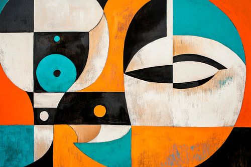 Moderne abstracte gezichten in kleuren