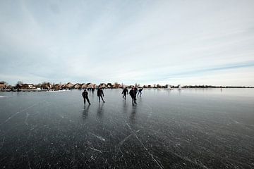 Nieuwkoopse Plassen im Winter mit Eis von Arie Bon