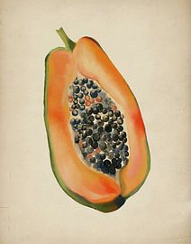 Leuchtende Papaya (halbe Frucht) von Josie George