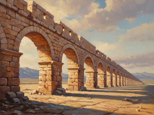 Ancient Stone Aqueduct een tijdloze architecturale landschapskunst