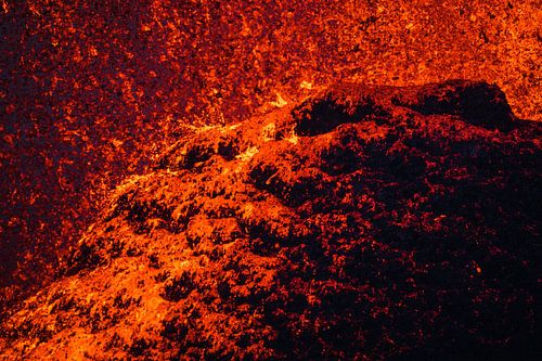 Close up of the lava eruption