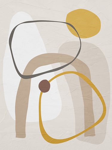 Abstract organic geometric modern art in earth tones