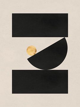 Gouden & Zwart Geometrische Art: Tijdloze Symmetrie van Kjubik