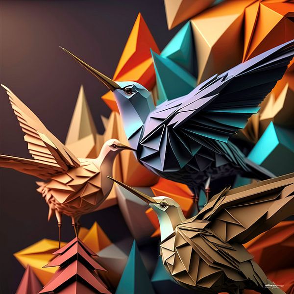 origami of a bird by Gelissen Artworks
