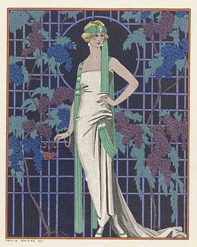 George Barbier - Deux heures du matin; Manteaux, de Worth (1923) van Peter Balan