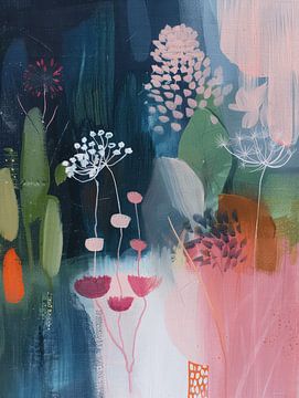 Kleurrijk botanisch abstract van Studio Allee