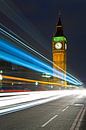 Lichtstrepen bij Big Ben 2/2 te Londen van Anton de Zeeuw thumbnail