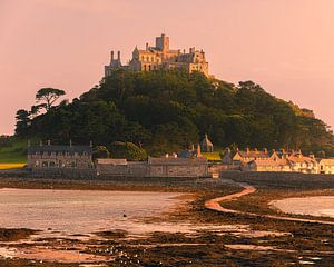 Coucher de soleil à St Michael's Mount, Cornouailles, Angleterre