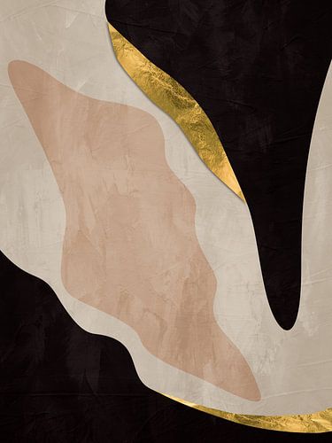 Organische abstracte goudkunst in aardetinten Minimalistisch