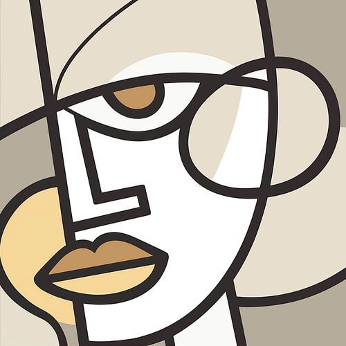 Formes du visage : Abstraction dans les tons de terre