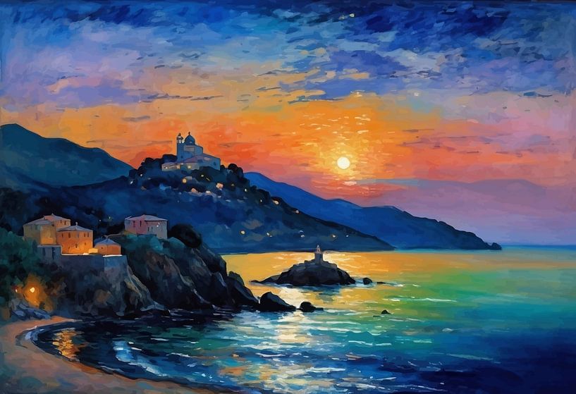 Coucher de soleil sur le Mont Athos par MIROKKU