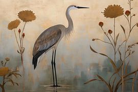 Purperreiger in het water