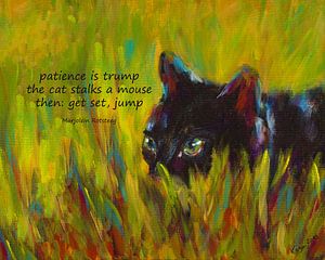 Geduld ist Trumpf Katzen Haiku Englisch