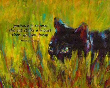 Geduld ist Trumpf Katzen Haiku Englisch