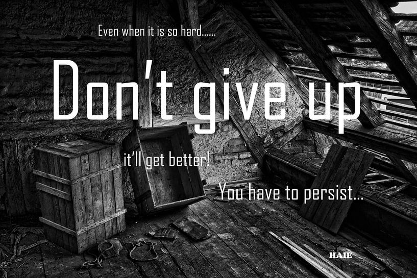 Inspiration &quot;Don't give up&quot; by henrie Geertsma