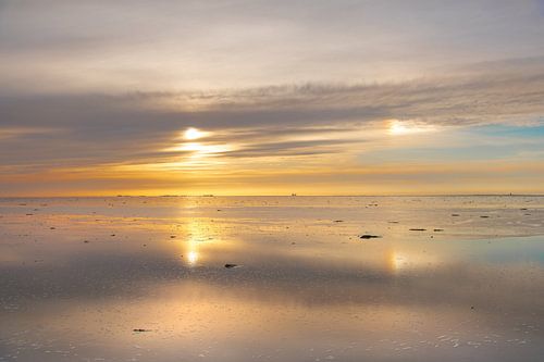 The mudflats from the pier at PaesensModdergat, Friesland, at low tide