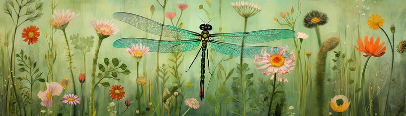 Flowering Meadow | Natural Green by Wonderful Art