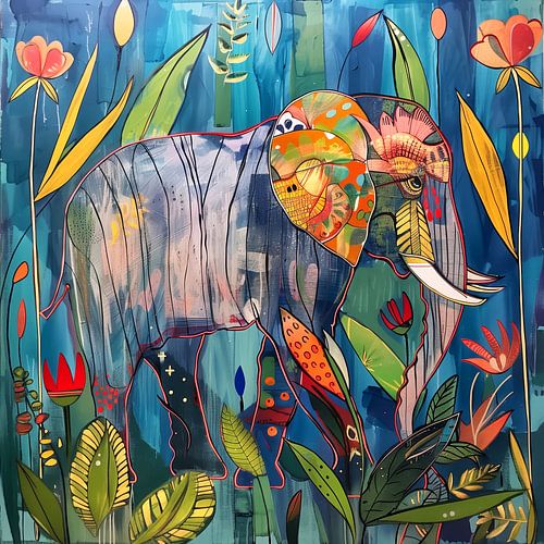 Bloemenolifant als illustratie