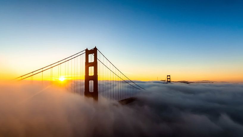 Sonnenaufgang über The Golden Gate von Jack Swinkels