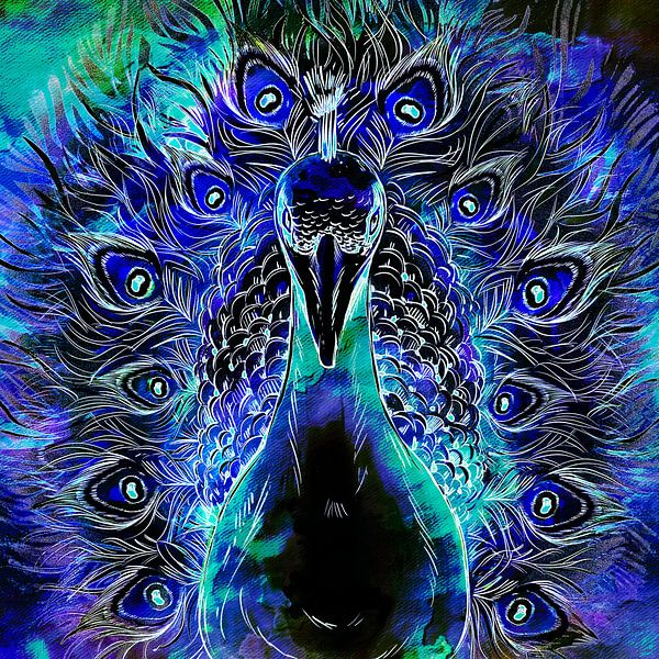 Japanese peacock midnight edition by Mad Dog Art
