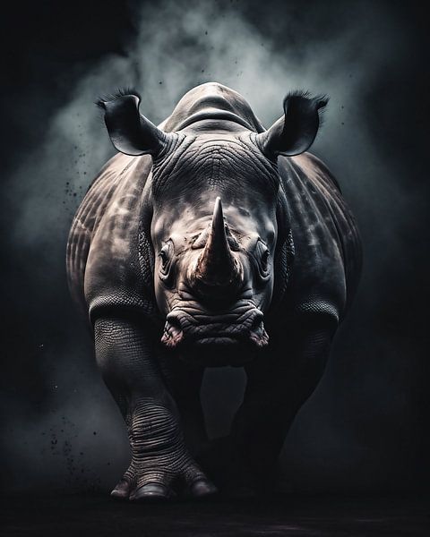 Portret van een neushoorn van fernlichtsicht