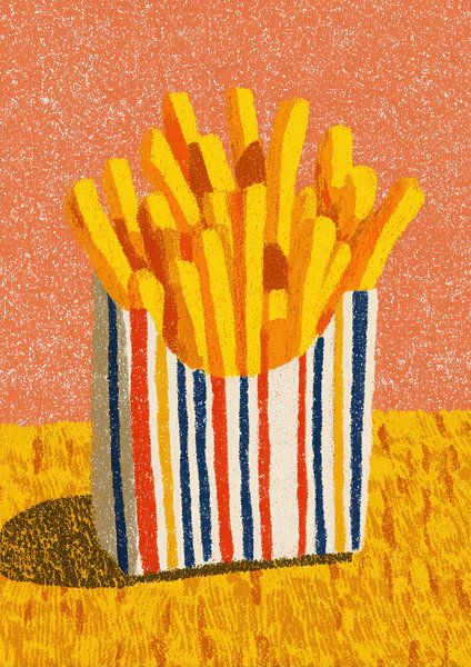 Vintage Pommes Frites Illustration von Niklas Maximilian