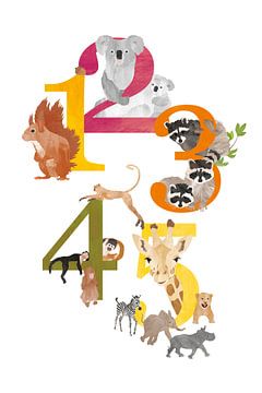 Educational cipher poster animals by Karin van der Vegt
