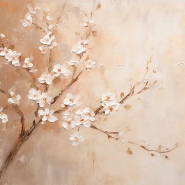 Les fleurs de cerisier blanc en harmonie naturelle sur Bianca ter Riet