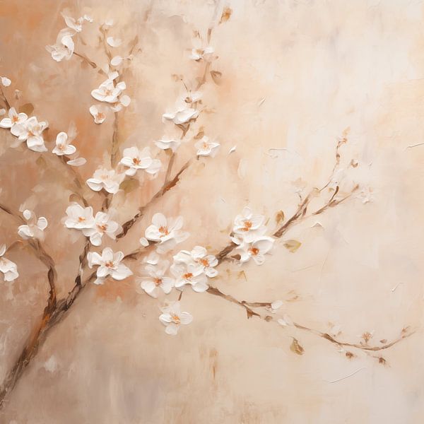 White Cherry Blossoms in Natural Harmony by Bianca ter Riet
