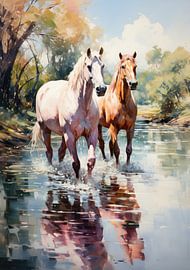 Pferd Poster Kunstdruck Wandkunst Bild