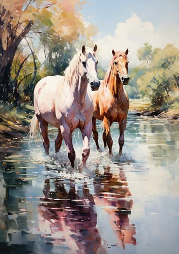 Paarden poster kunst print muur kunst foto