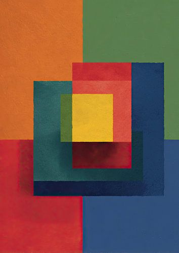 Geometrische kleurcompositie: vierkanten