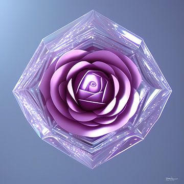 rose en cristal sur Gelissen Artworks