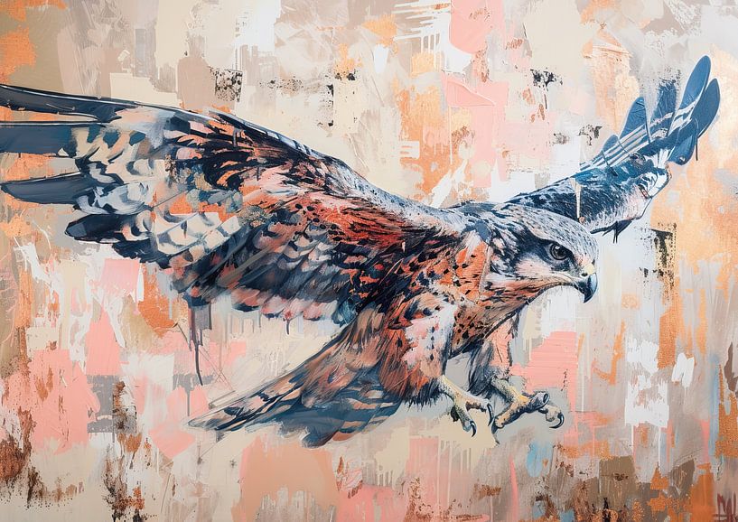 Peinture Oiseau de proie abstraite par Caprices d'Art