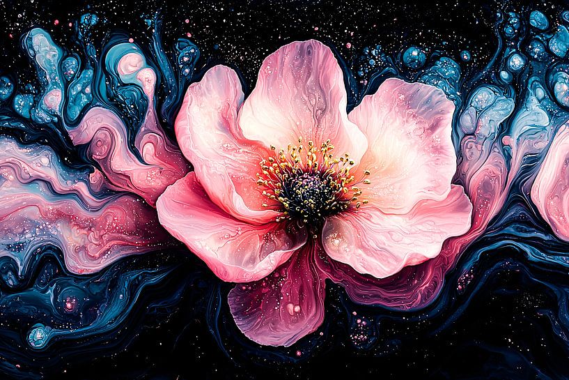 Rosa Blume im abstrakten Raum von Imperial Art House