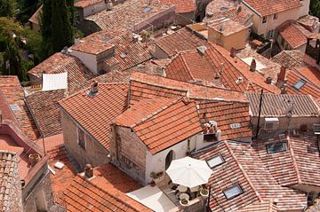 Italy typical rooftops on a mountainside  by Brian Morgan