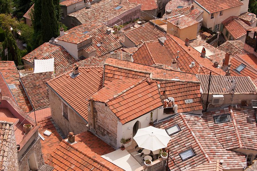 Italy typical rooftops on a mountainside  by Brian Morgan