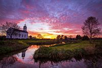 Sunset Simonshaven near Rotterdam in the Netherlands