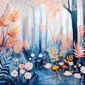 Blumengarten | Sommerblumengarten von Blickfänger Gemälde