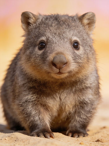 Knuffiges Wombatbaby im Kinderzimmer Poster