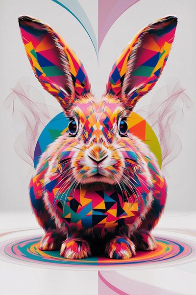 Motif abstrait et coloré de lapin par Art & Soul Creations